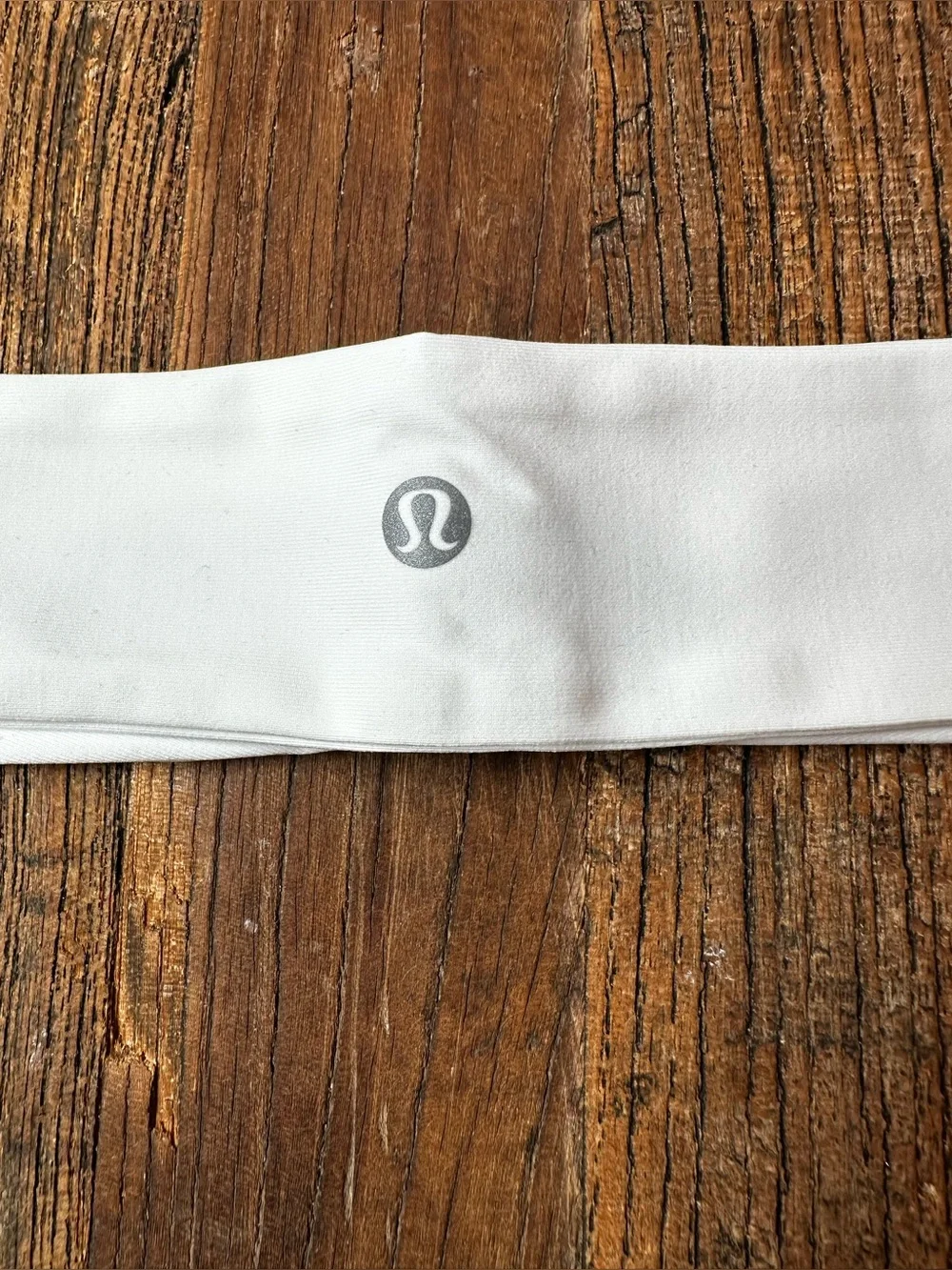 lululemon athletica White Slim Performance Headband with Reflective Logo